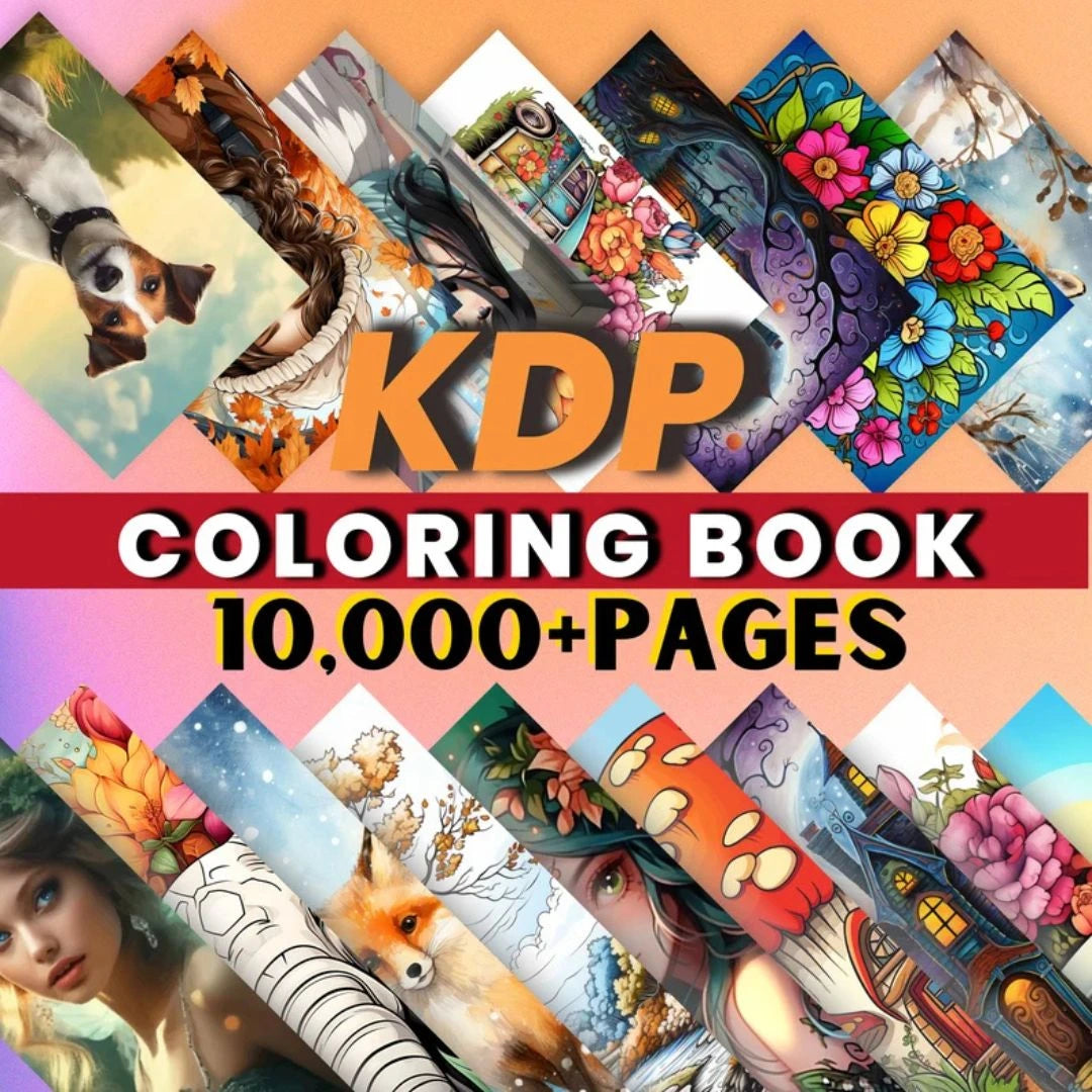 PLR Coloring Book 10,000+ Pages Bundle for KDP