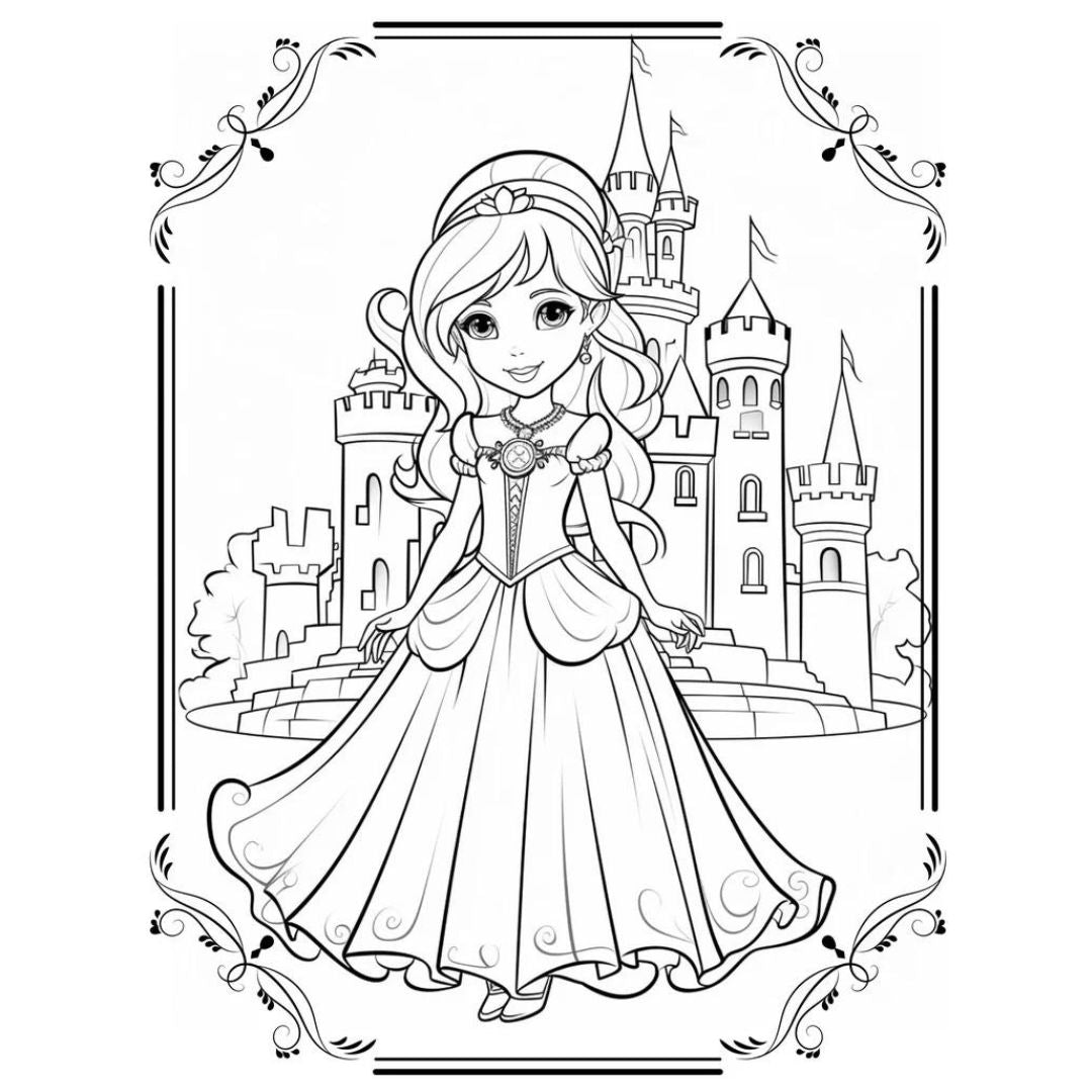 MMR - 90+ Enchanting Princess Coloring Pages with Full Master Resell Rights - Limited Time!