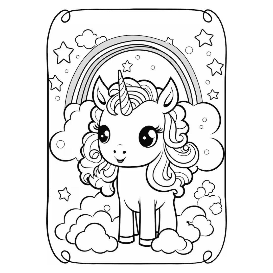 MRR Kawaii Unicorn Coloring Book – 220 Pages of Magical Coloring Fun with Full Master Resell Rights!