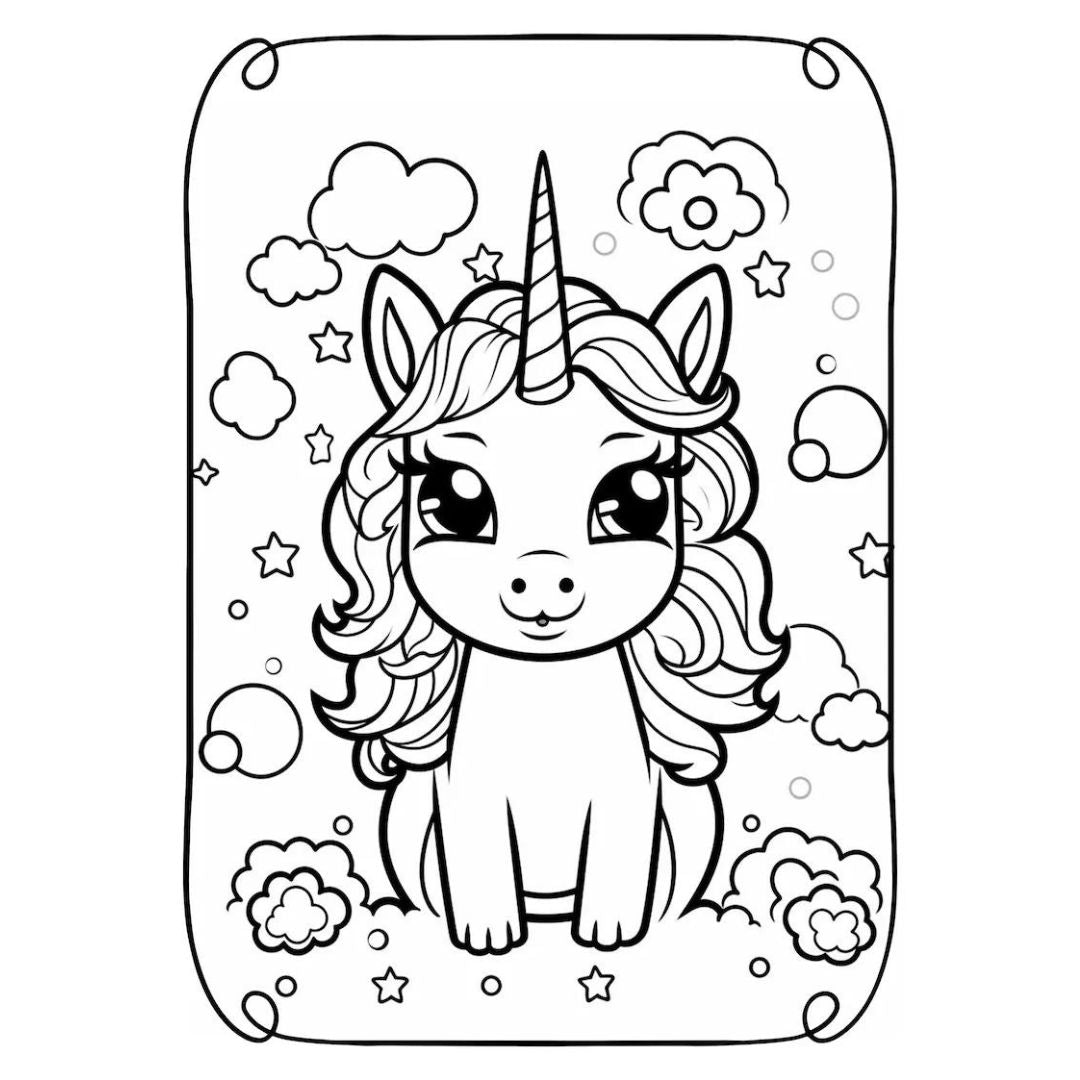 MRR Kawaii Unicorn Coloring Book – 220 Pages of Magical Coloring Fun with Full Master Resell Rights!