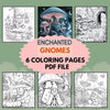 PLR - 6 Enchanted Gnome Fantasy Coloring Pages – Full Private Label Rights – Limited Time Offer!