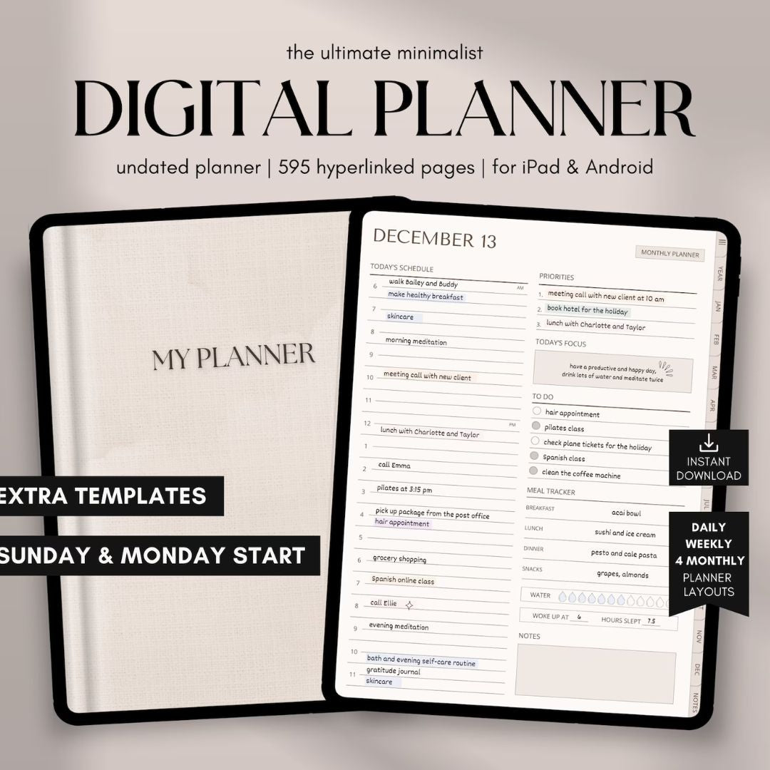 Ultimate Digital Planner: GoodNotes-Compatible Daily, Weekly & Monthly Organizer