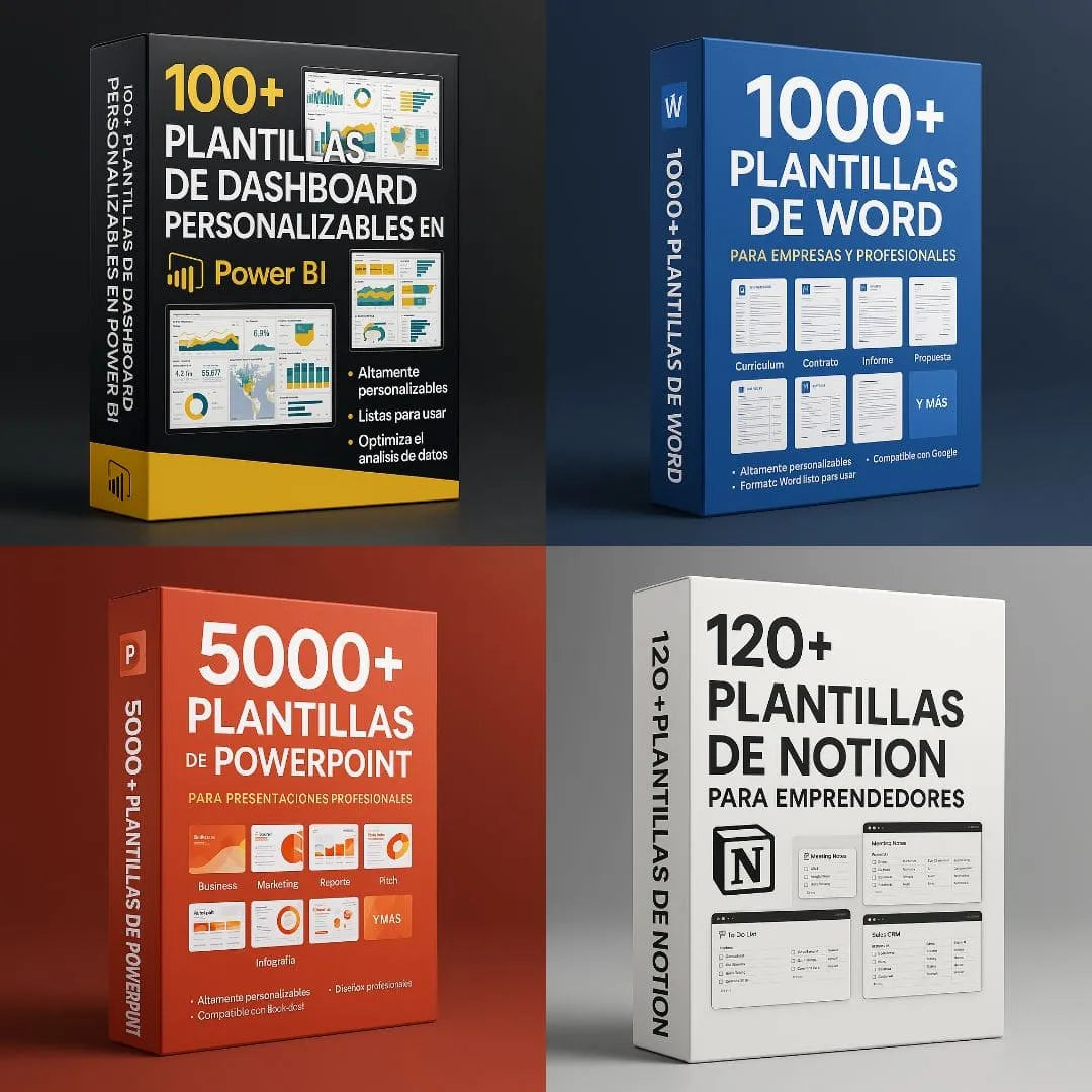 Mega Pack: Power BI, Word, PowerPoint y Notion