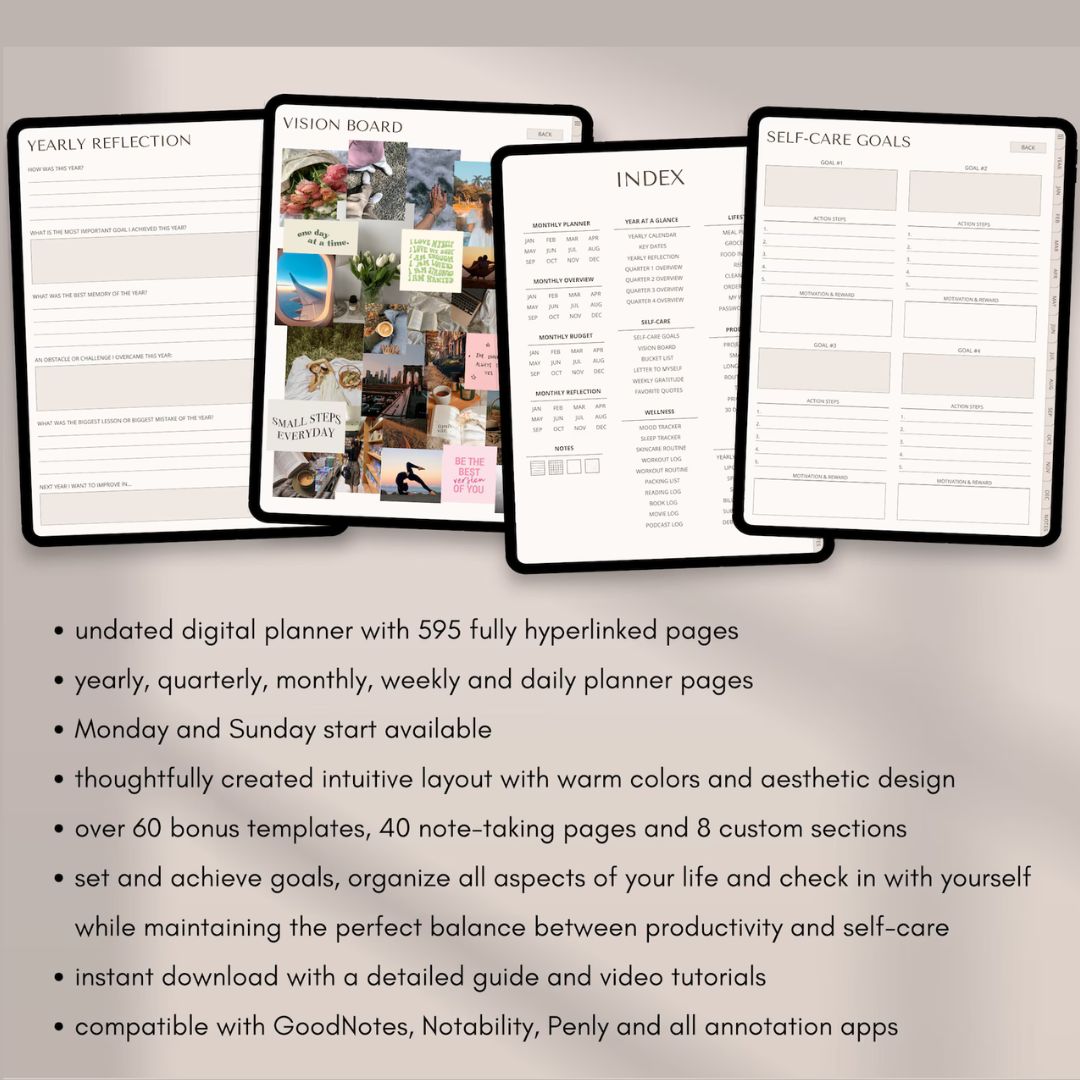 Ultimate Digital Planner: GoodNotes-Compatible Daily, Weekly & Monthly Organizer