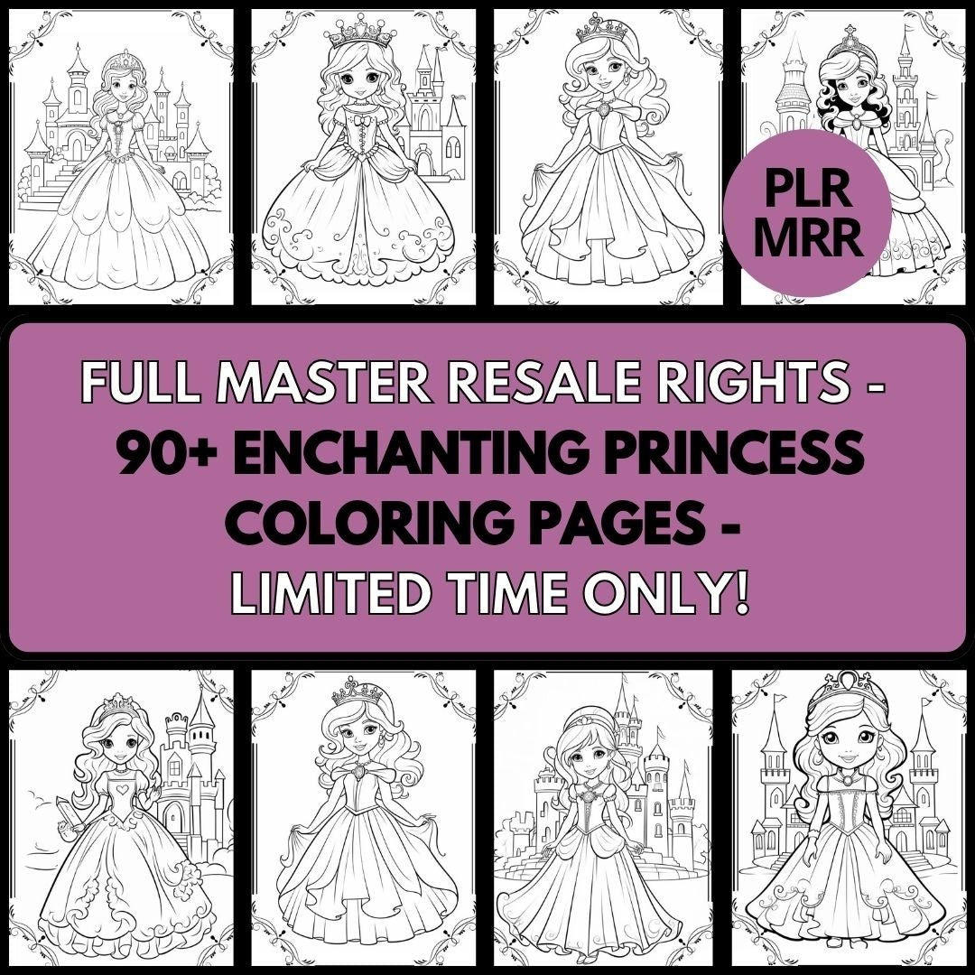 Ultimate Coloring Book Bundle: 460+ Pages of Dinosaurs, Princesses, Halloween Fun & Kawaii Unicorns with Full Master Resell Rights