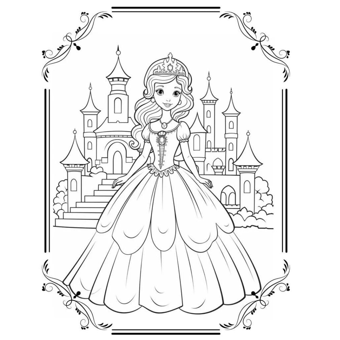 MMR - 90+ Enchanting Princess Coloring Pages with Full Master Resell Rights - Limited Time!