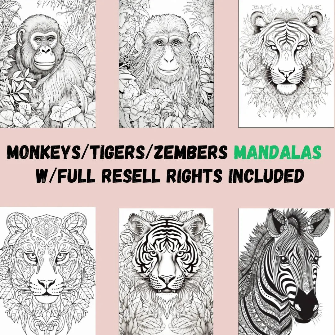 MRR +50 Coloring Pages, Mandala MEGA Bundle with Full Master Resell Rights