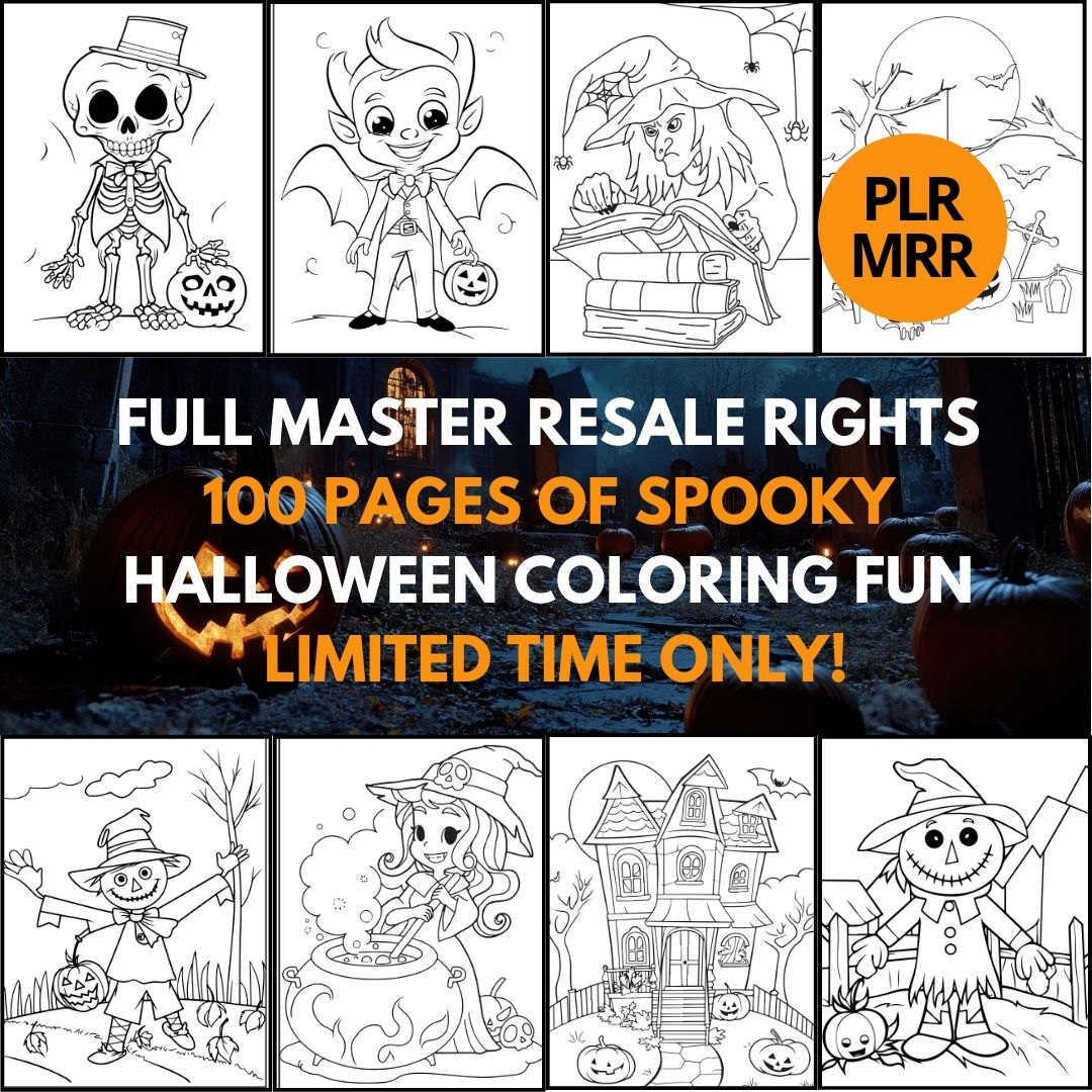 Ultimate Coloring Book Bundle: 460+ Pages of Dinosaurs, Princesses, Halloween Fun & Kawaii Unicorns with Full Master Resell Rights