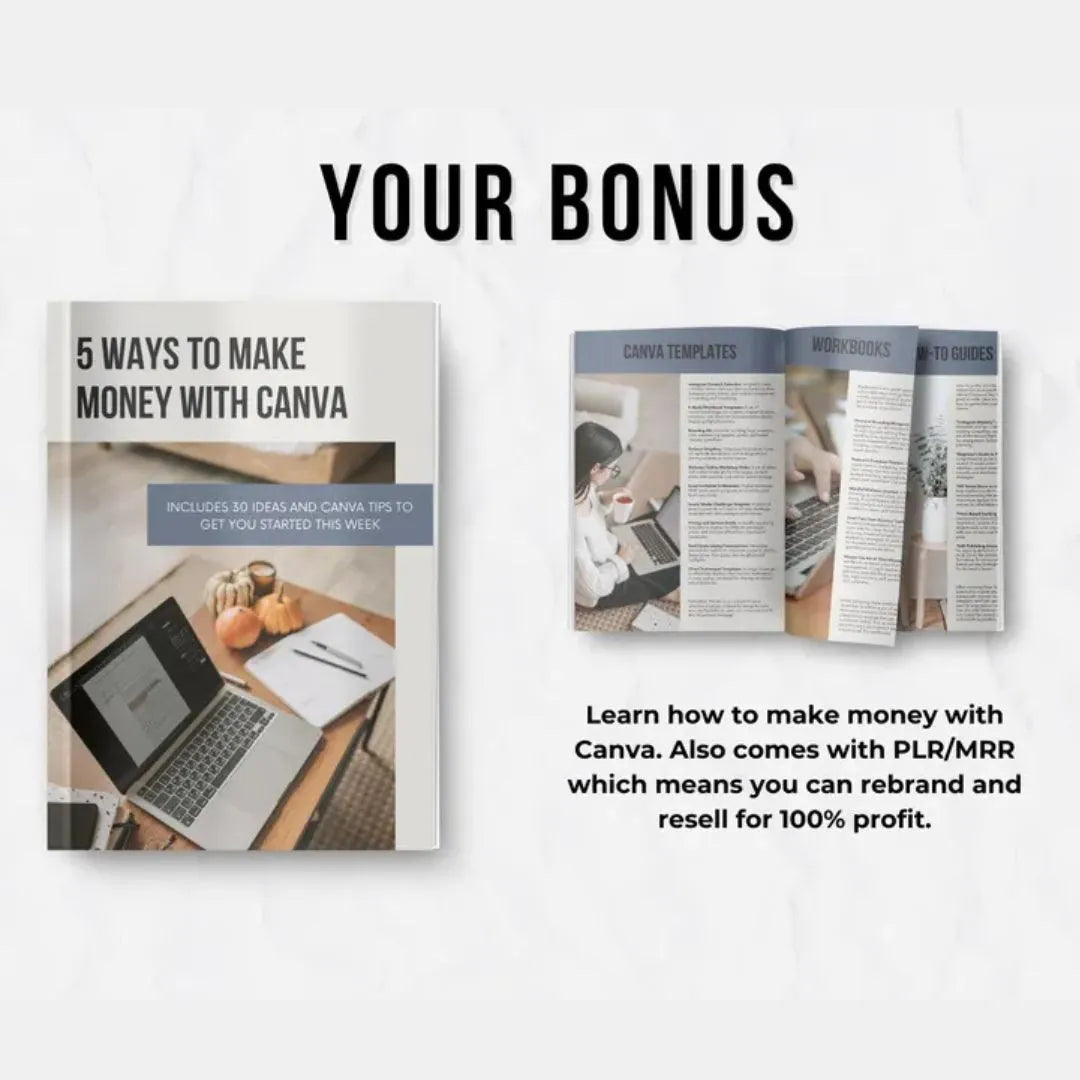 Canva Crash Course eBook + Bonus – PLR/MRR Guide to Unlock Canva Mastery