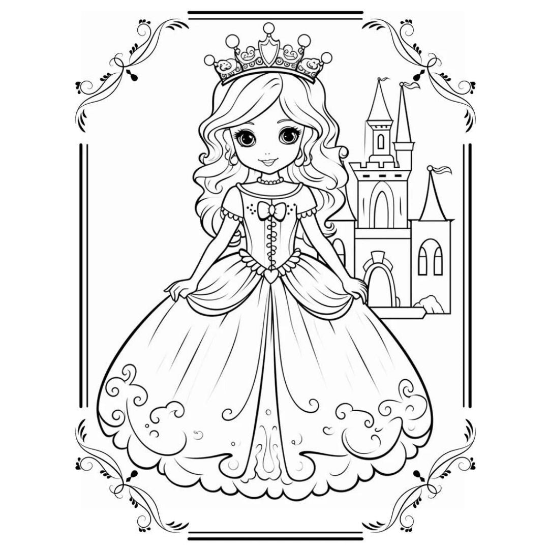 MMR - 90+ Enchanting Princess Coloring Pages with Full Master Resell Rights - Limited Time!