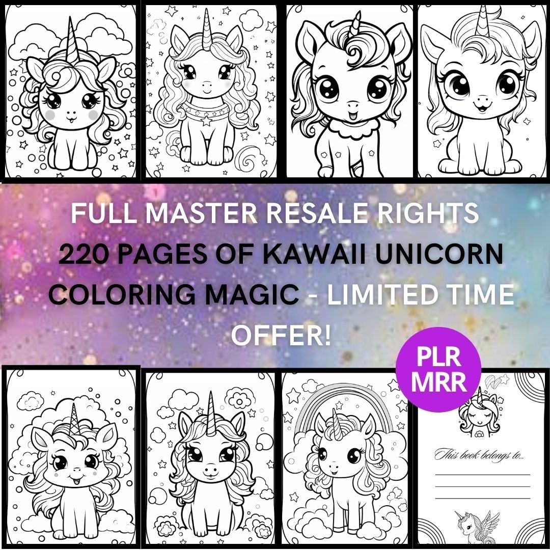 Ultimate Coloring Book Bundle: 460+ Pages of Dinosaurs, Princesses, Halloween Fun & Kawaii Unicorns with Full Master Resell Rights