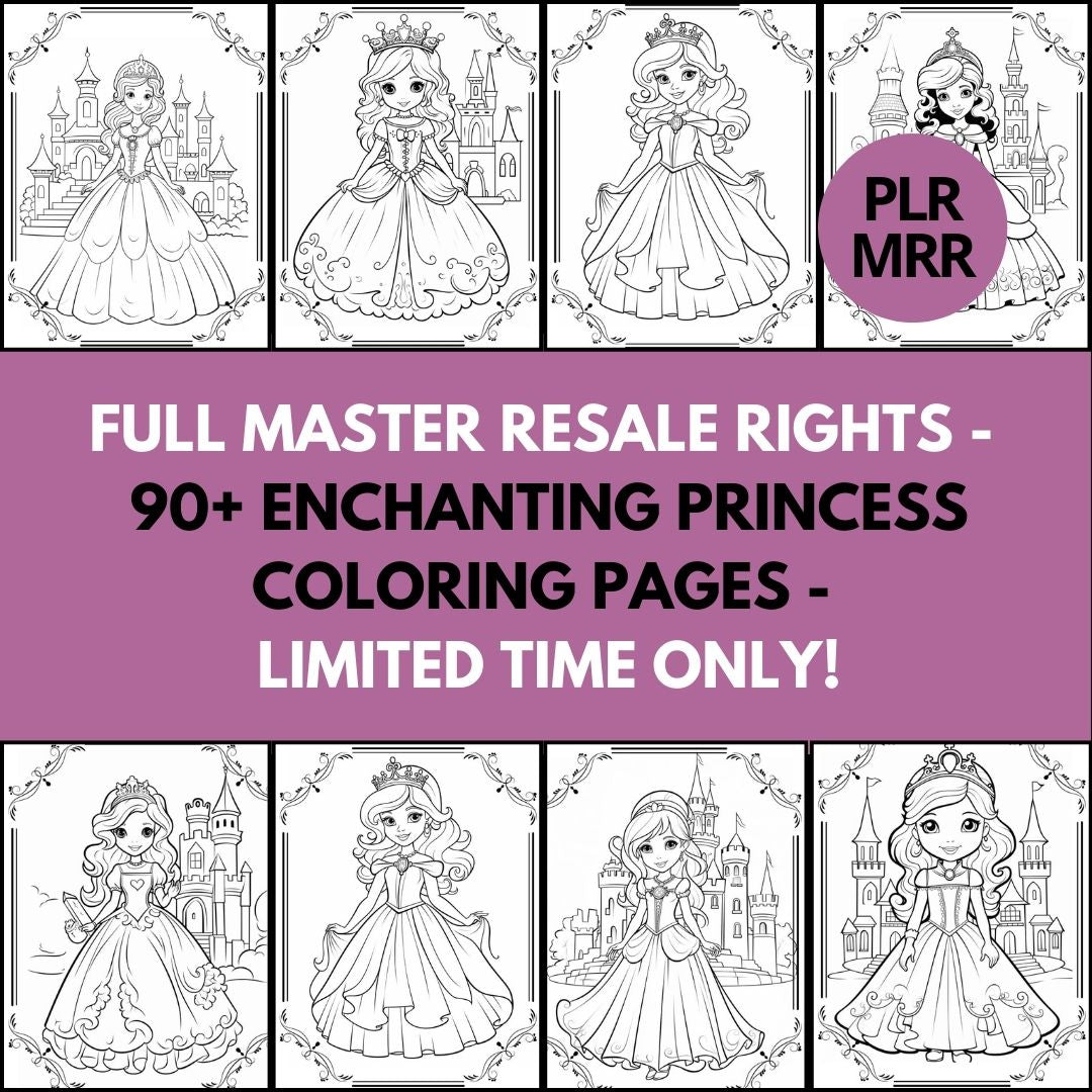 Ultimate Coloring Book Bundle: 460+ Pages of Dinosaurs, Princesses, Halloween Fun & Kawaii Unicorns with Full Master Resell Rights