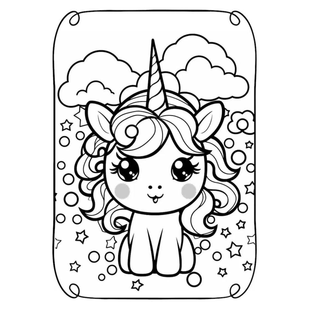 MRR Kawaii Unicorn Coloring Book – 220 Pages of Magical Coloring Fun with Full Master Resell Rights!