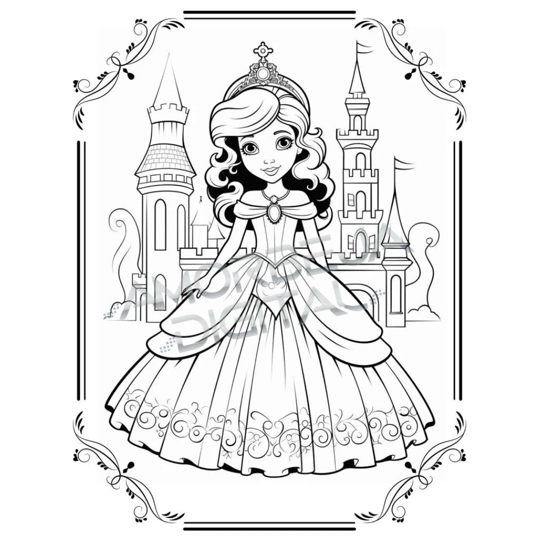 MMR - 90+ Enchanting Princess Coloring Pages with Full Master Resell Rights - Limited Time!