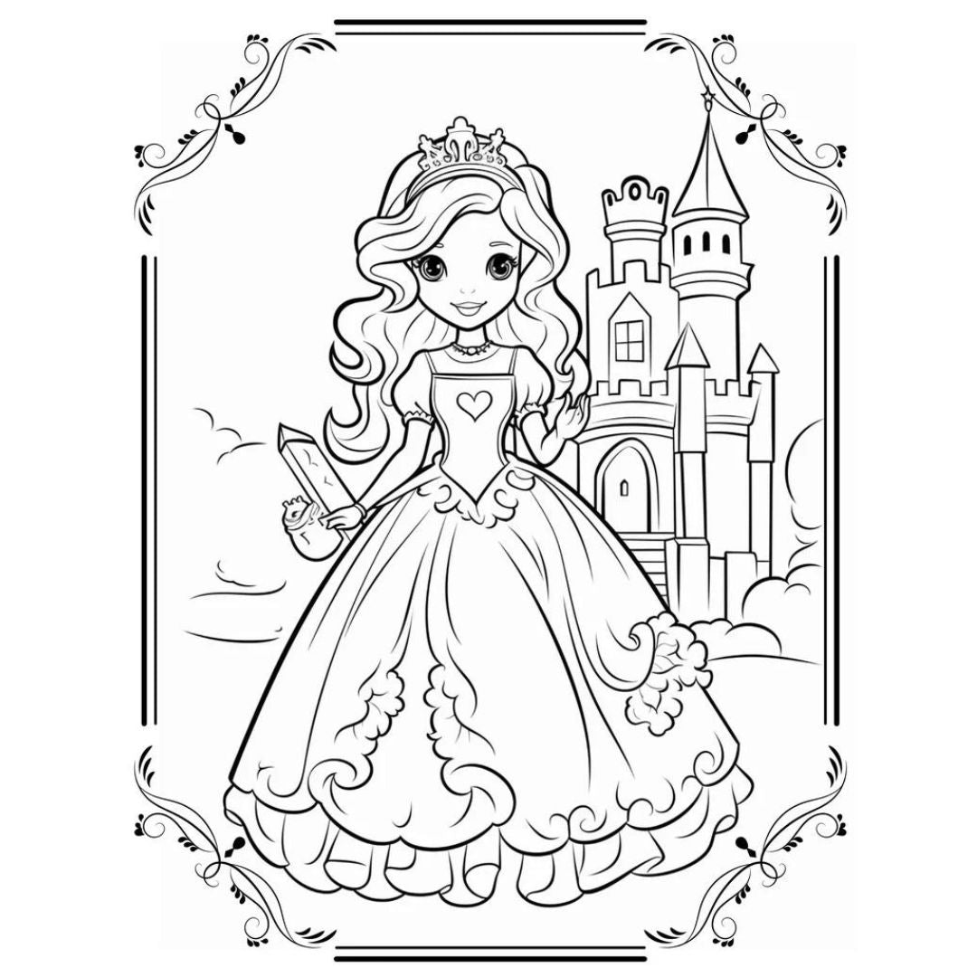 MMR - 90+ Enchanting Princess Coloring Pages with Full Master Resell Rights - Limited Time!