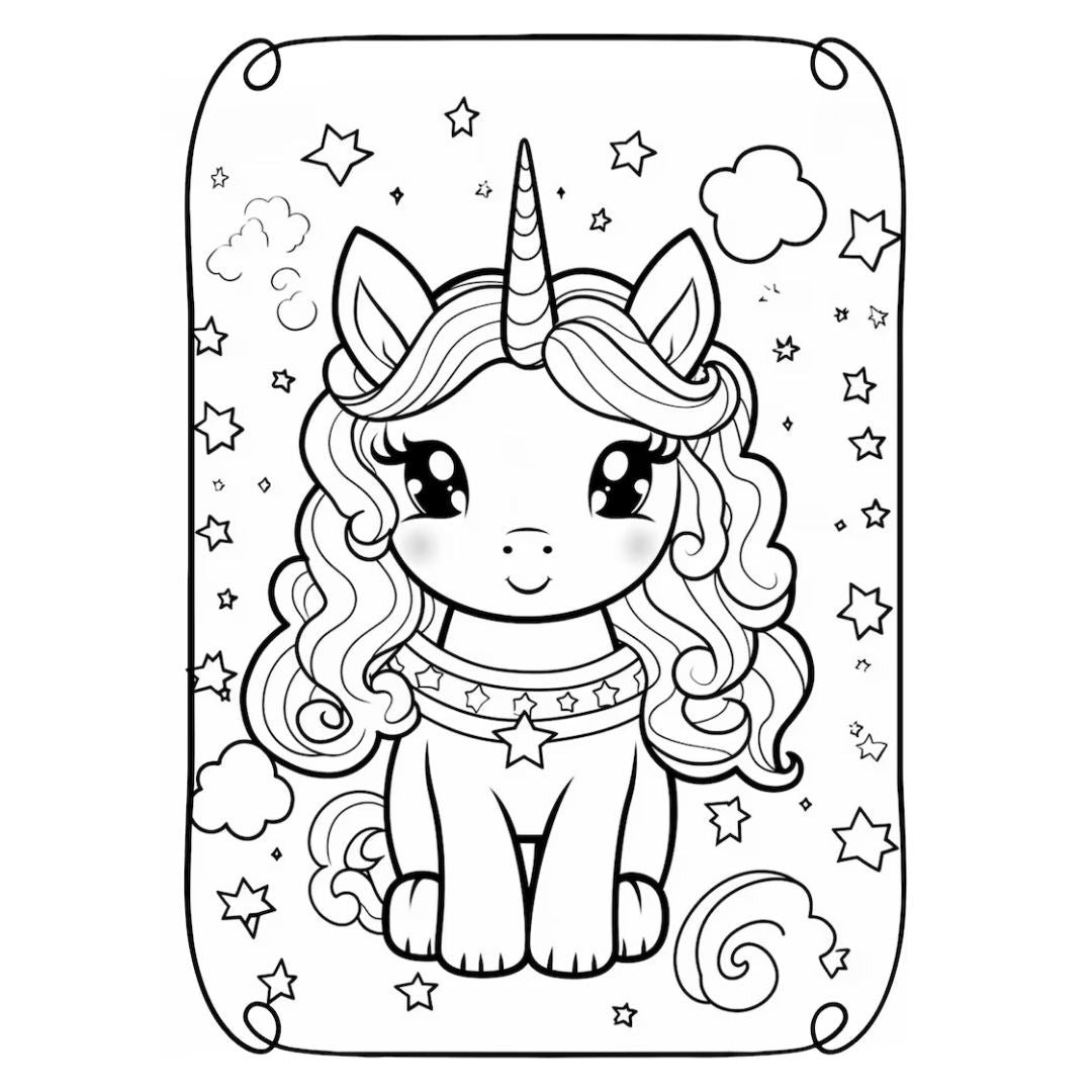 MRR Kawaii Unicorn Coloring Book – 220 Pages of Magical Coloring Fun with Full Master Resell Rights!