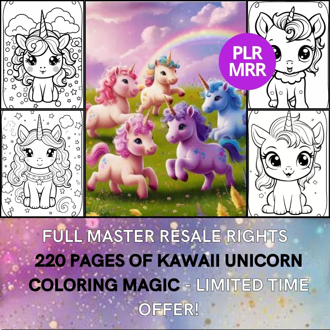 Ultimate Coloring Book Bundle: 460+ Pages of Dinosaurs, Princesses, Halloween Fun & Kawaii Unicorns with Full Master Resell Rights