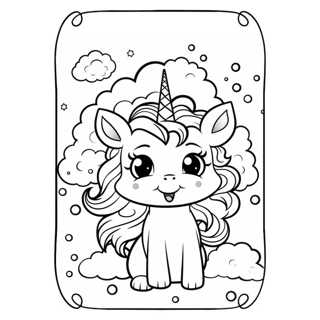 MRR Kawaii Unicorn Coloring Book – 220 Pages of Magical Coloring Fun with Full Master Resell Rights!