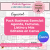Pack Business Esencial: Agenda, Facturas, Listino y Más | Editable en Canva