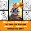 MRR - 50+ Dinosaur Coloring Pages with Full Master Resell Rights - Limited Time